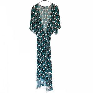 Eloquii Plus Size Geometric Print Wrap Dress